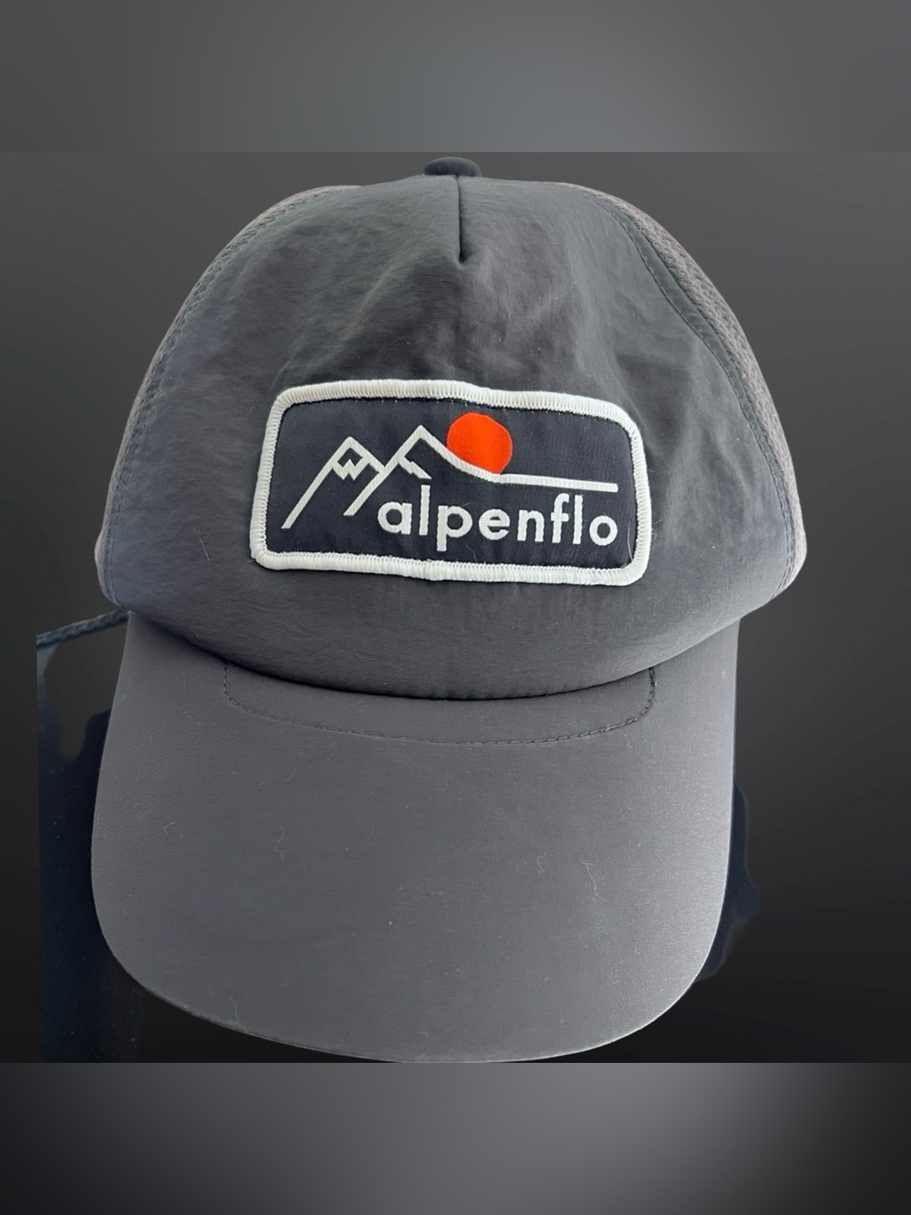 Alpenflo Territory Run Co Running Trail Hat Cap Black Gray Mesh Adjustable